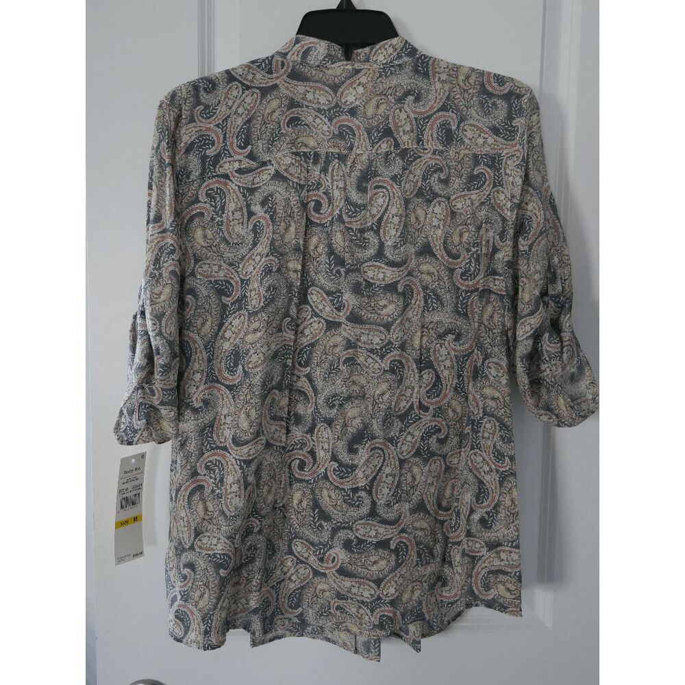 Ruby Rd V-neck 3/4 Sleeve button down shirt M #1683-B4 - Picture 6 of 9